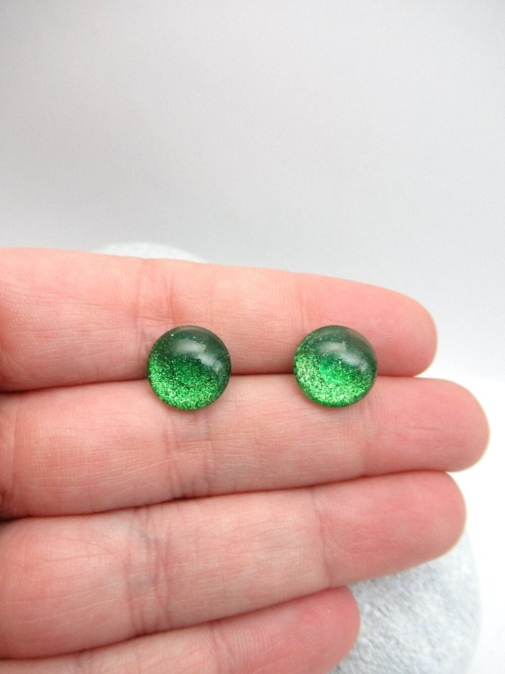 Handmade cabochon post earrings